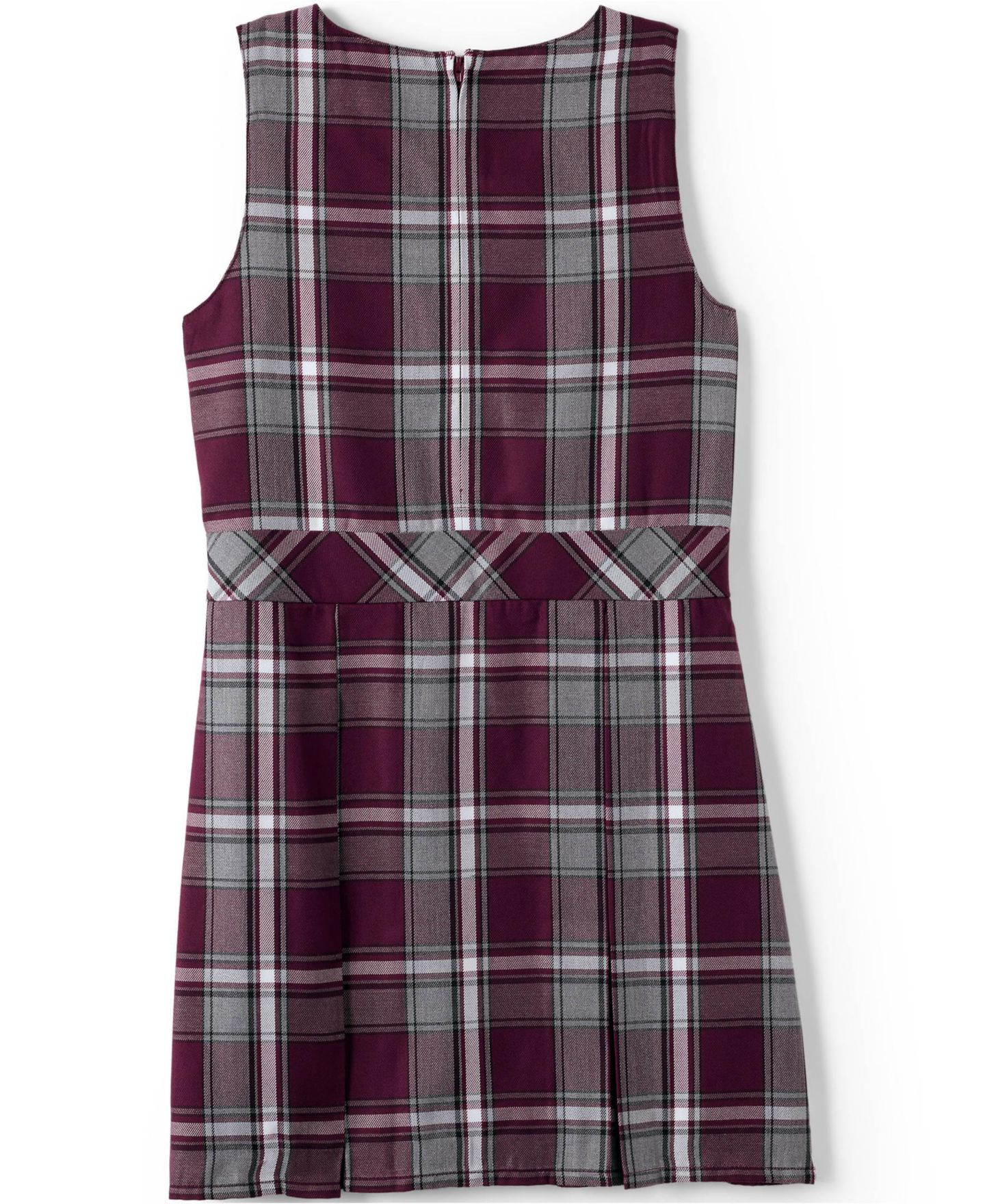 Свитер Lands' End Top of Knee Plaid Jumper для девочек, цвет: Клетчатый бордовый / Серый — фото 2