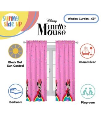 Minnie Mouse Curtains for Kids Bedroom 4-Piece Drape Set Pack of 2