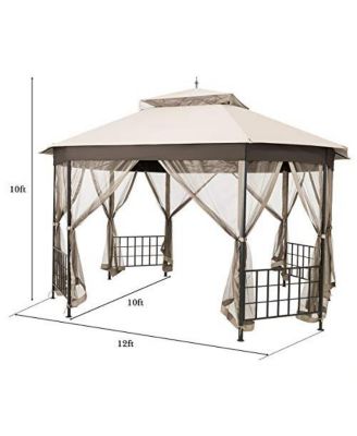 10 x 12  Octagonal Patio Gazebo with Mosquito Net