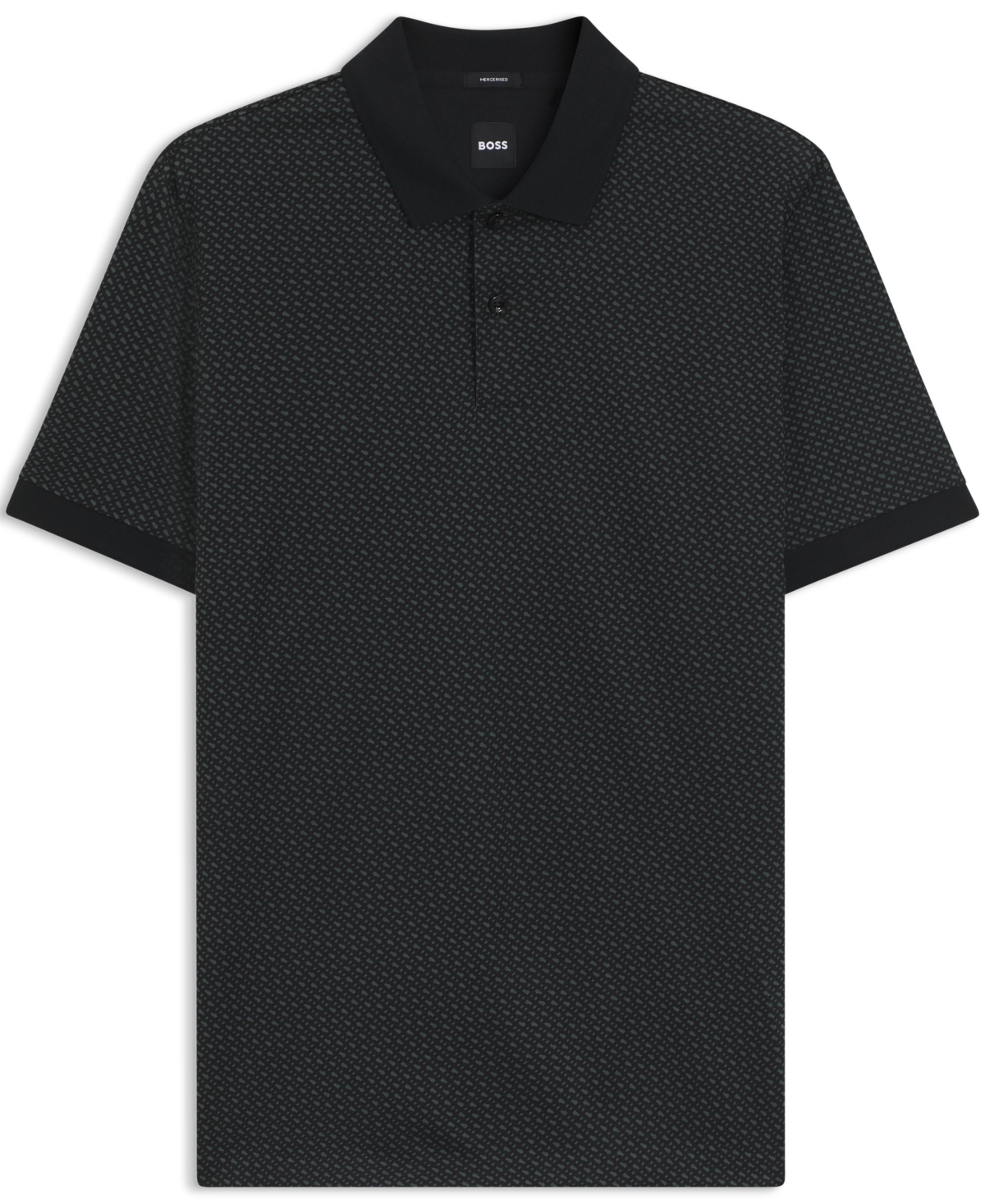Hugo Boss Boss By  Men's Mercerised-cotton Monogram T-shirt In Black