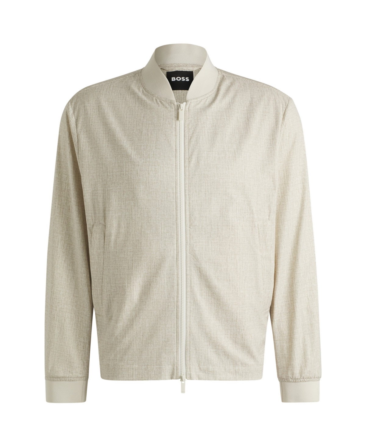 Hugo Boss Boss By  Men's Two-way Zip Water-repellent Packable Jacket In Neutral