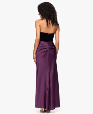 Women's Strapless Velvet Corset Dress