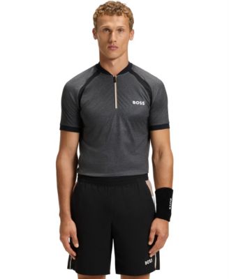 Men's Jersey Zip-Neck Slim-Fit Polo Shirt