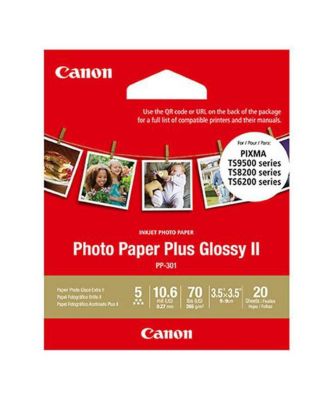 PP-301 Glossy Photo Paper (3.5 x 3.5"), 20 Sheets