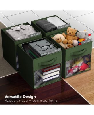 Sorbus 11 Inch Storage Bins with Clear Window