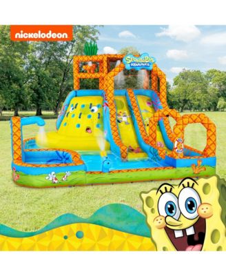 SpongeBob Mega Climb N  Go Inflatable Water Slide with Climbing Wall, 2 Slides & More