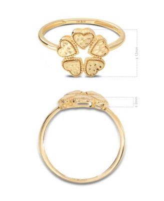 Clover Heart Ring in 14K Gold, Size 9, approx. 2.1 grams.