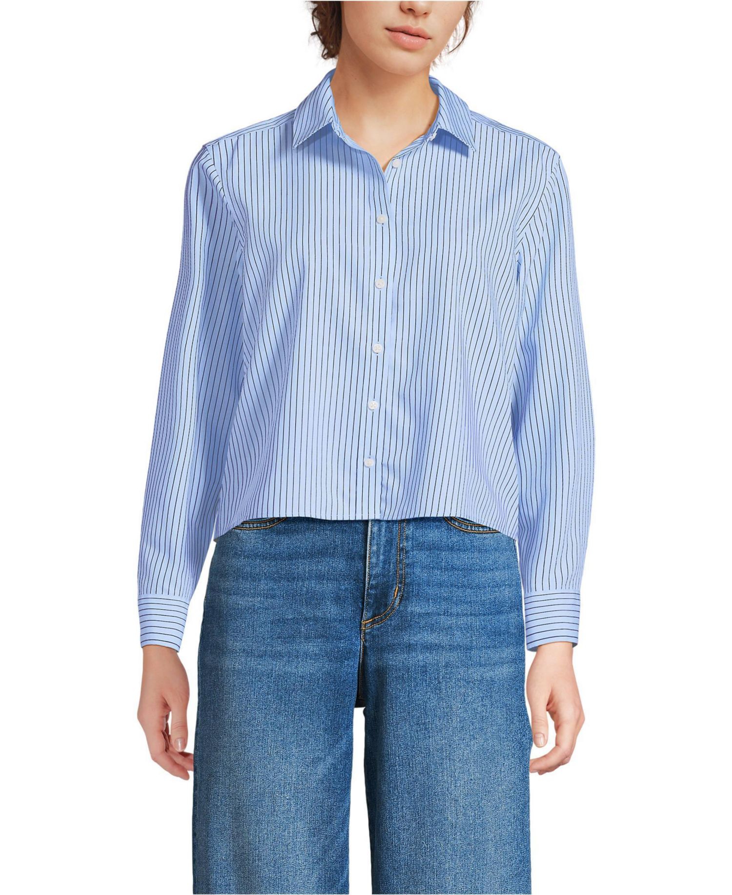 Women's No Iron Boxy Cropped Shirt