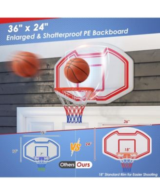 Large Wall Mounted Basketball Hoop with Shatter-proof Backboard