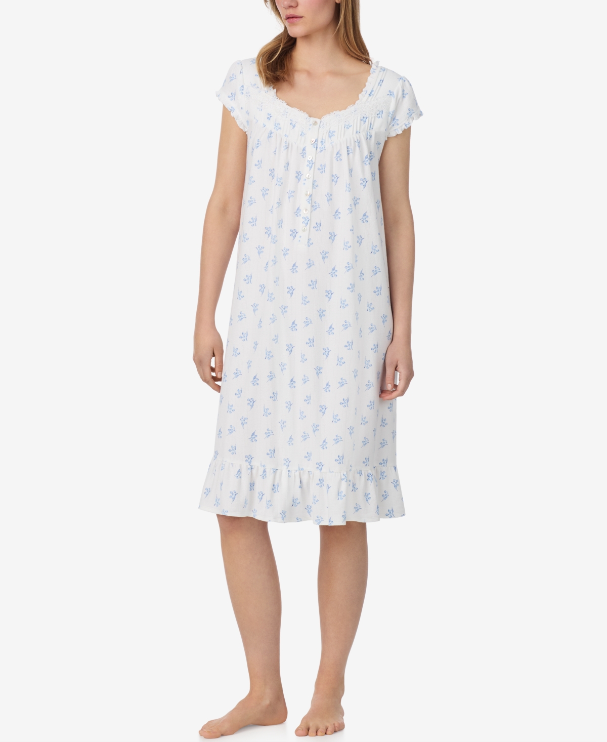 Eileen West Women's Cap Sleeve Waltz Nightgown In White