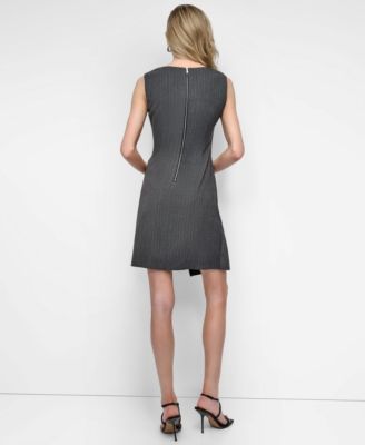 Women's Sleeveless Boat Neck A Line Dress