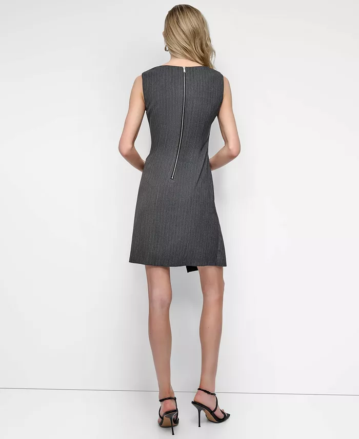 Women's Sleeveless Boat Neck A Line Dress - thumbnail 5