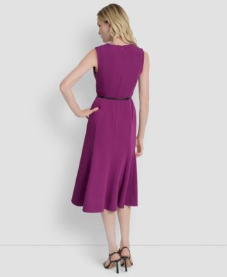 Women's Sleeveless V-Neck Fit & Flare Dress