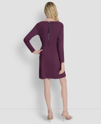 Women's Long Sleeve Boat Neck Sheath Dress