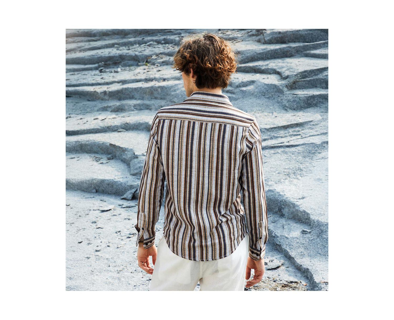Men's Multitrack-Striped Shirt