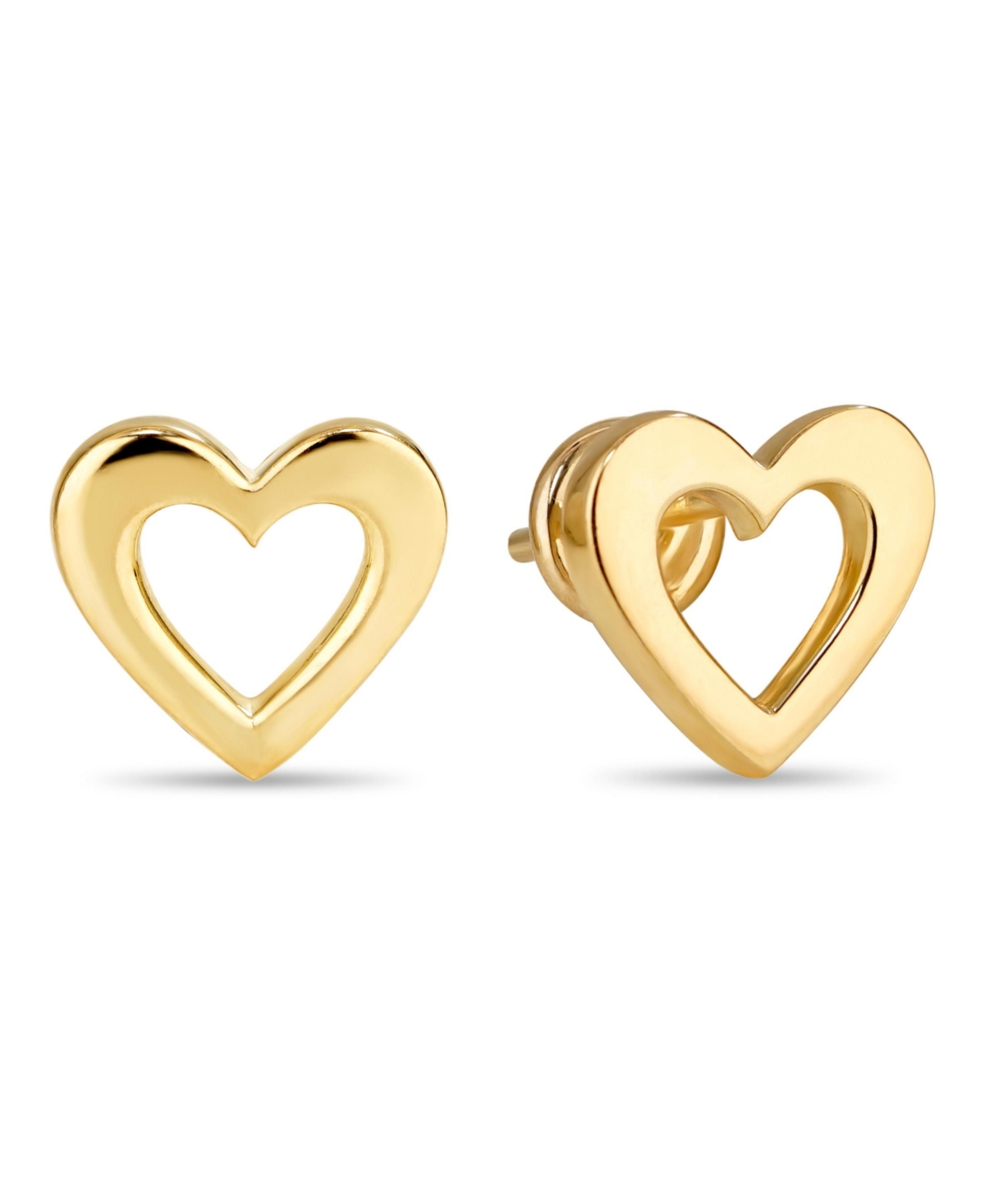 Open Heart Stud Earrings in 14K Gold, approx. 1.5 grams - Gold