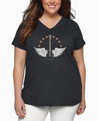 Plus Size Country Female Singers Word Art V-Neck T-Shirt
