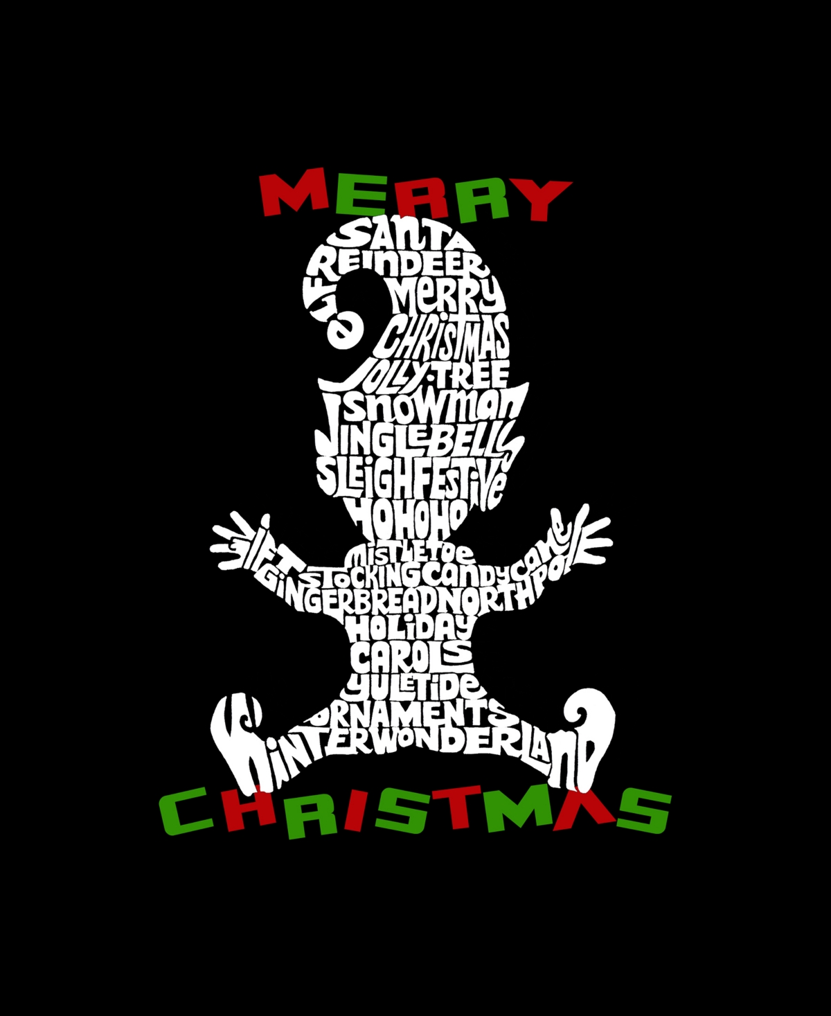 La Pop Art Plus Size All I Want For Christmas Is You Word Art V-neck T-shirt In Black