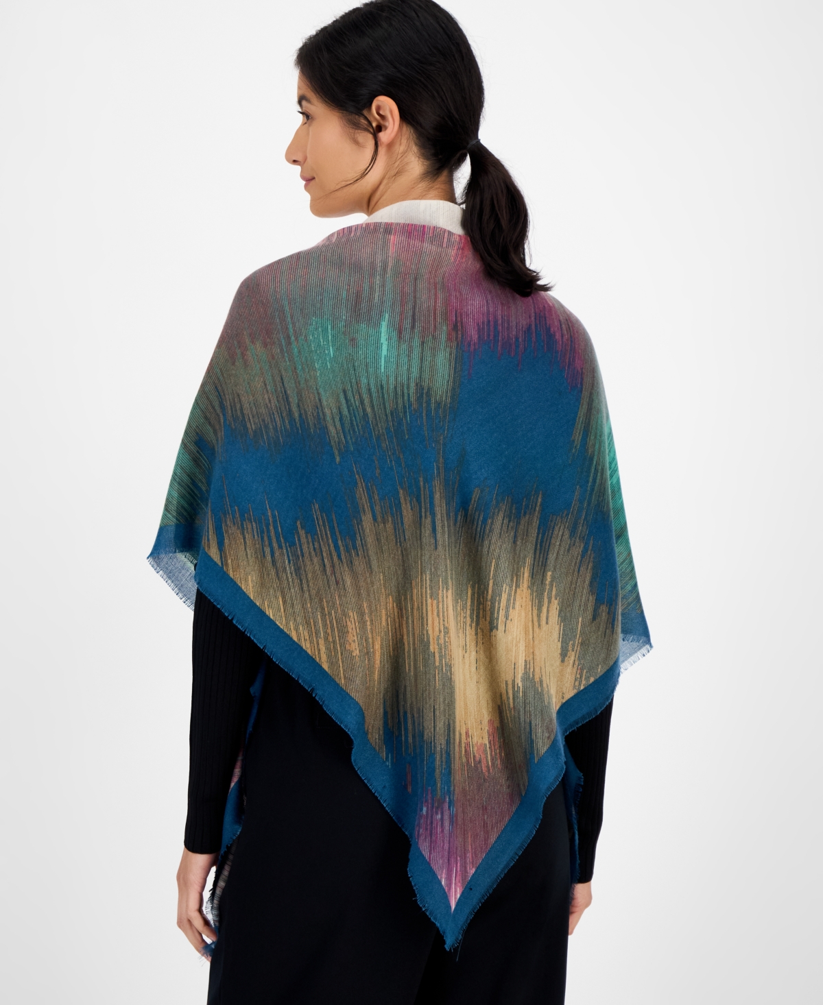 Inc International Concepts Blur Dye-print Square Scarf, Macy's Exclusive In Blue
