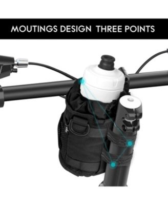 Bike Cup Holder, Water Bottle Holder with Mesh Pockets for Cruiser, Scooter, Mountain, Road Bike, Wheelchair