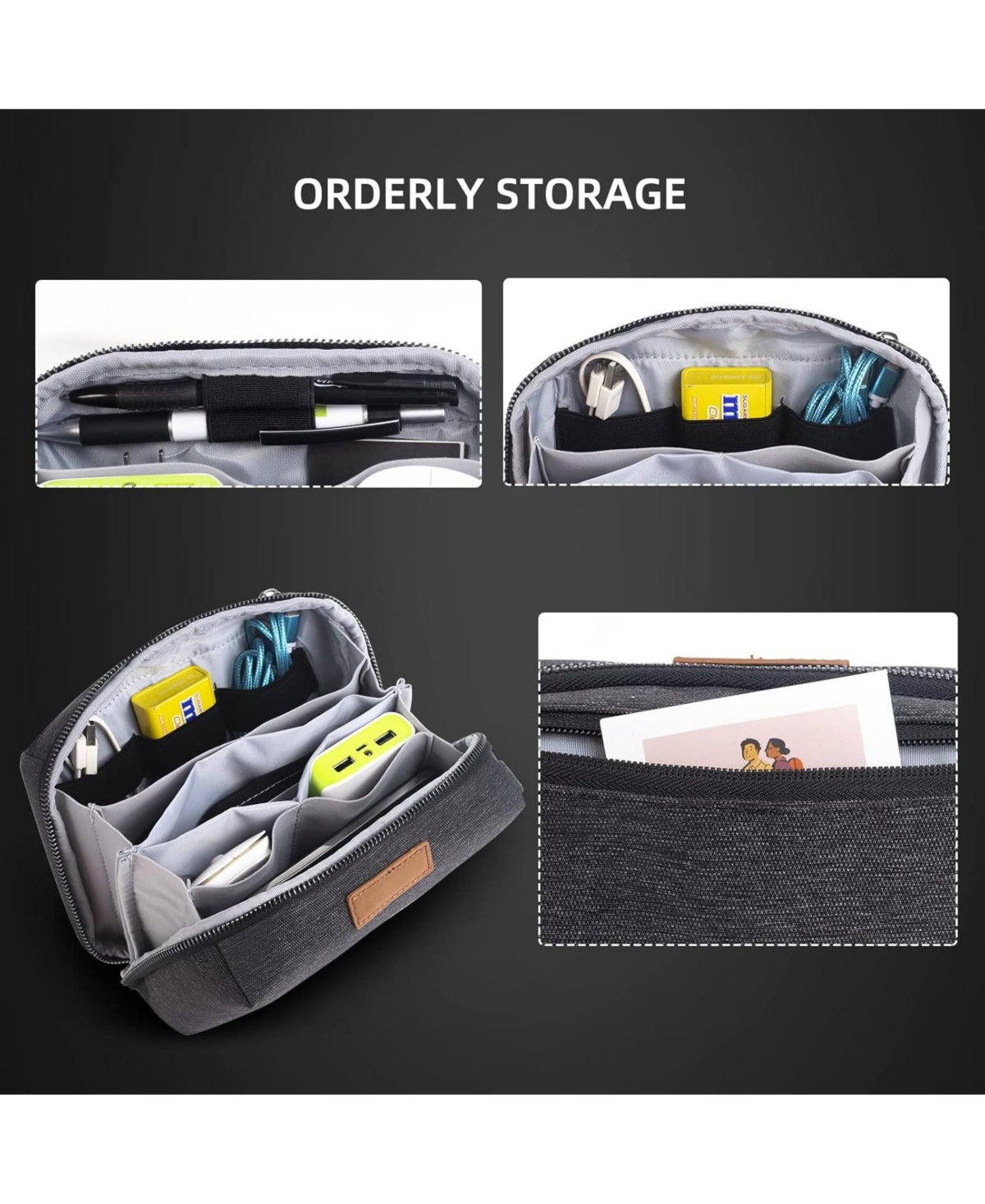 Urtala Electronic Organizer Travel Case, Large Travel Organizer Bag Pouch, Waterproof Travel Pouch, Portable Electronics Accessories Bag for Power Ban