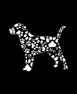 Plus Size Dog Paw Prints Word Art V-Neck T-Shirt