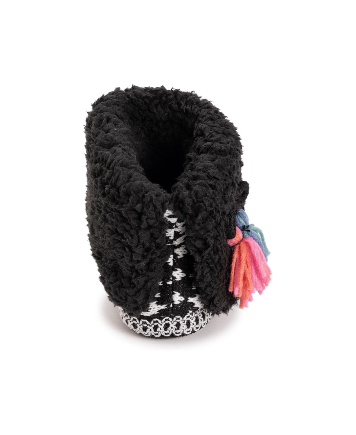 Женские тапочки MUK LUKS Melinda Cuff Boot Slippers, цвет: Чёрный, вариант 1 — фото 4