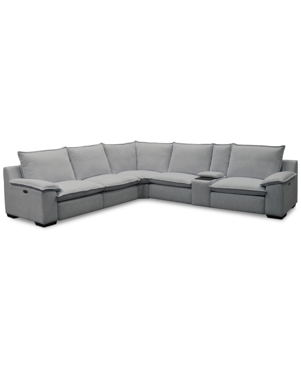 Macy's Borsi 6-pc. Sectional With 2 Power Recliners & 1 Console, Exclusive At  In Gray