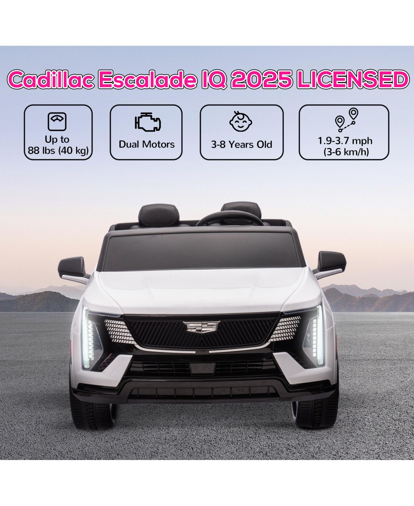 Детская игрушка Qaba Escalade IQ 2025 Remote Control 2-Seater Ride-On Truck, от 3 лет, цвет: Белый — фото 4