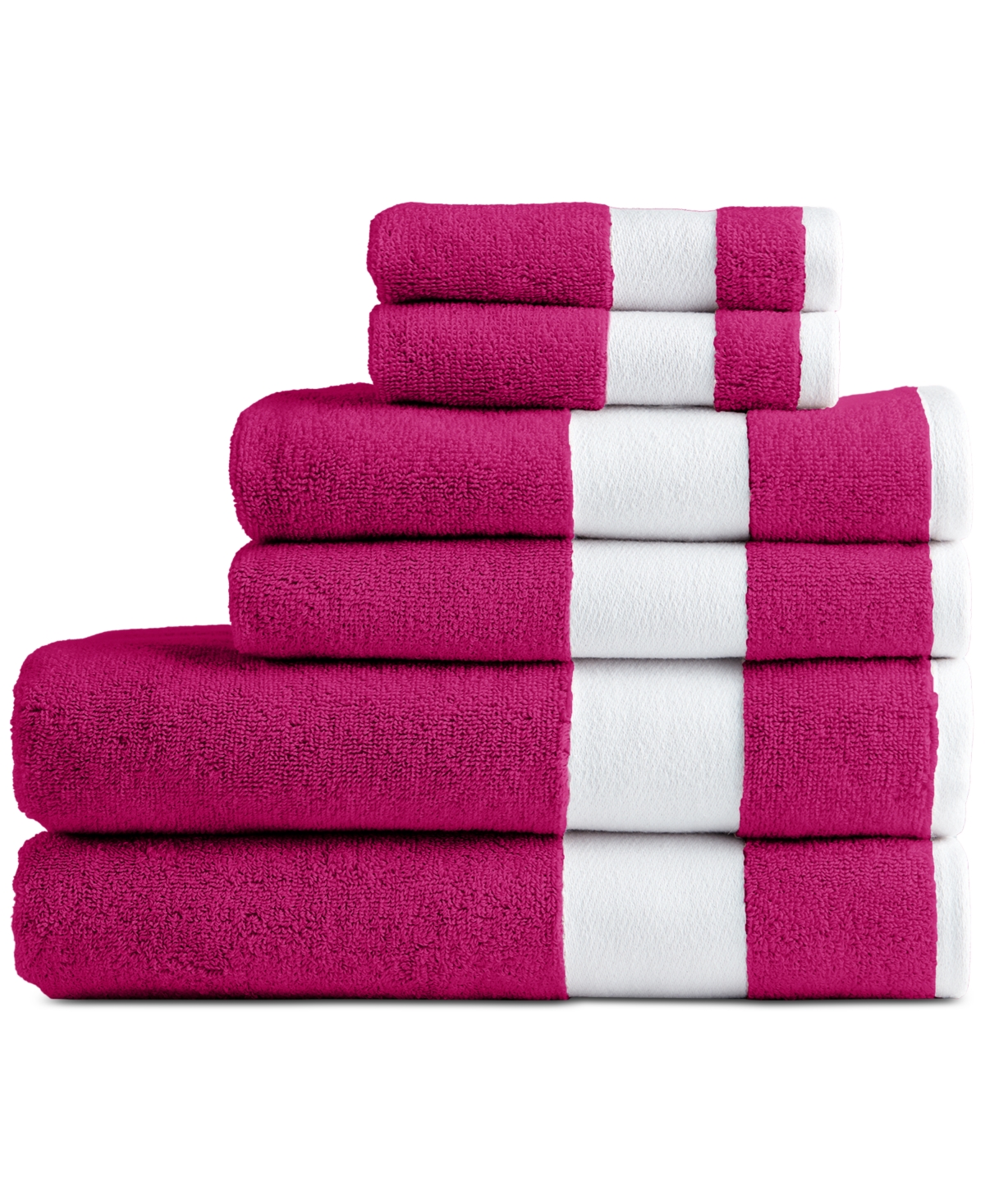 Lacoste Home Heritage Sport Stripe Logo Cotton 6-pc. Bath Towel Set In Purple