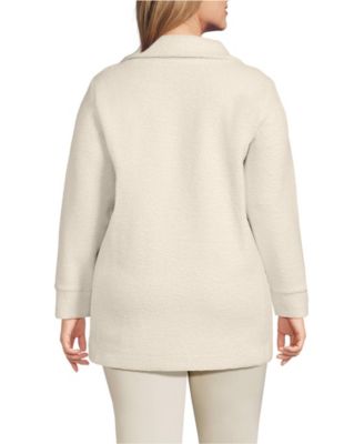 Plus Size Boucle Fleece Coat