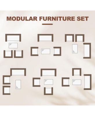 4 Piece Wicker Rattan Patio Conversation Set with 2 Chairs, Loveseat & Coffee Table for Front Porch, Balcony, Bistro Use
