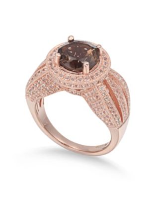 Suzy Levian Sterling Round Cut Center Topaz Cocktail Ring