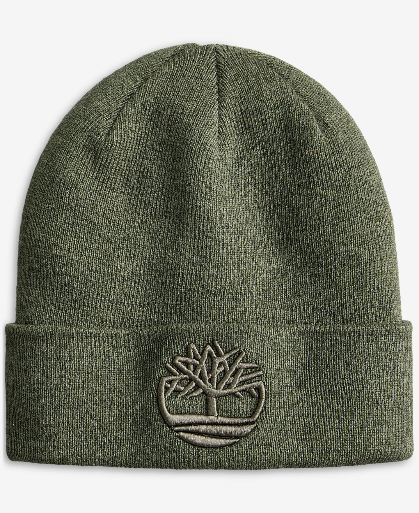 Мужская шапка Timberland Tonal 3D Embroidered Beanie Hat, цвет: Лиственный зелёный — фото 1
