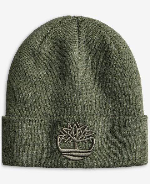 Мужская шапка Timberland Tonal 3D Embroidered Beanie Hat, цвет: Лиственный зелёный