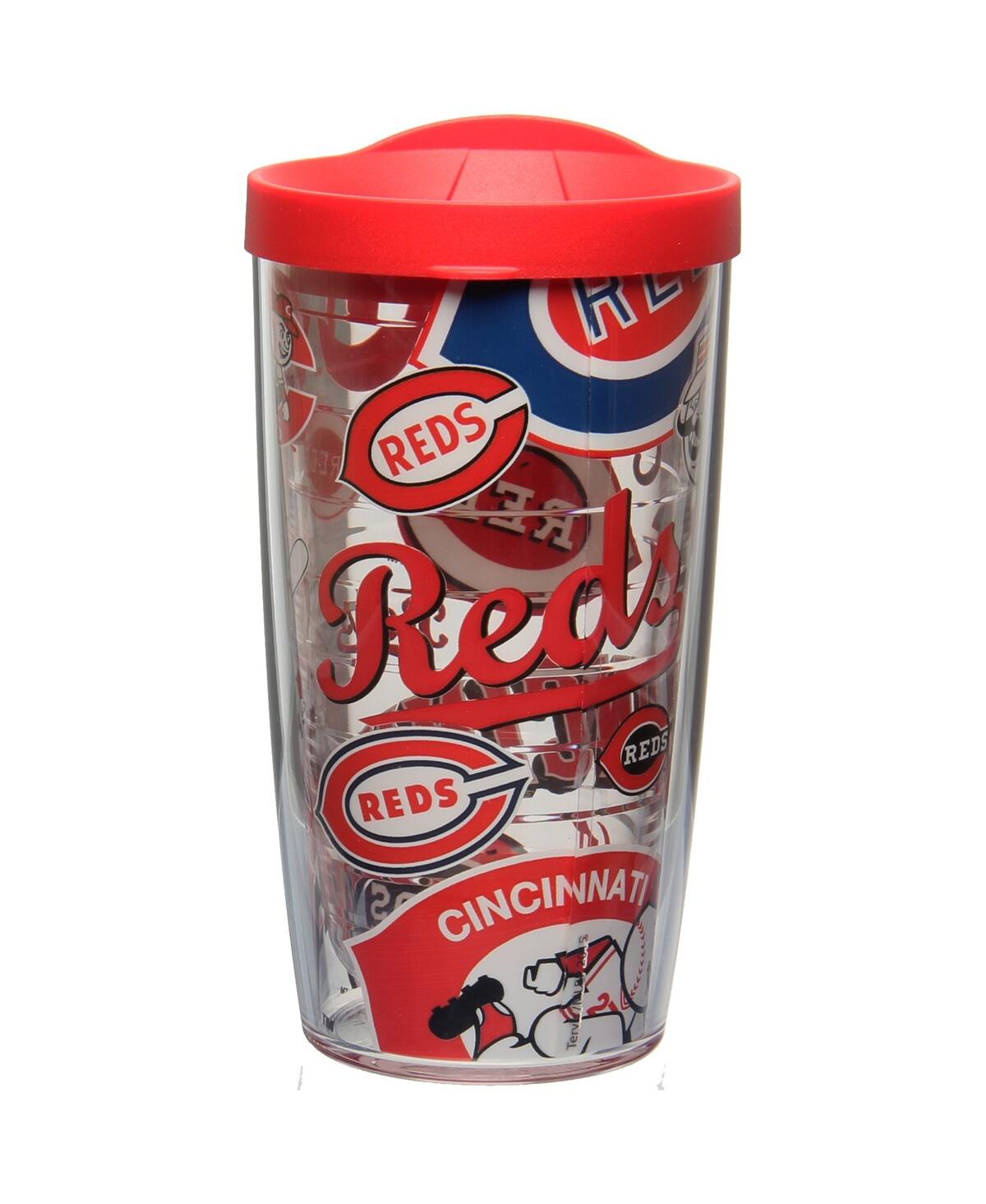 Tervis Cincinnati Reds 16oz. All Over Wrap Tumbler With Lid In Transparent