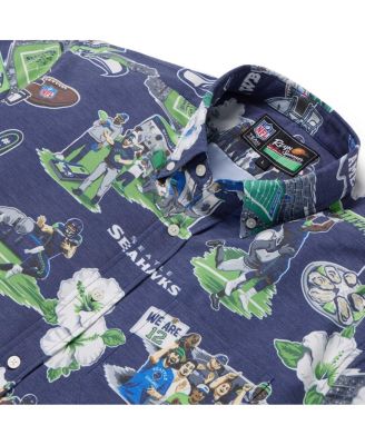 Men's College Navy Seattle Seahawks Scenic Button-Down Shirt