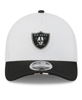Men's White/Black Las Vegas Raiders 2025 NFL Training Camp A-Frame 9FORTY Adjustable Hat