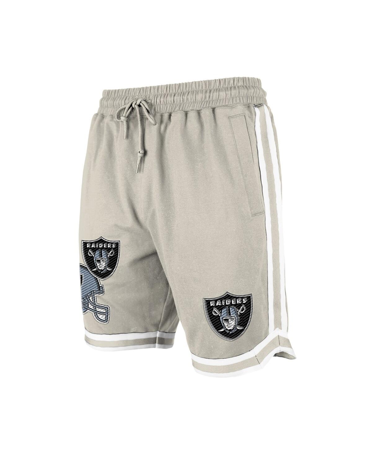 New Era Men's Light Beige Las Vegas Raiders Stone Multi Patch Shorts In Neutral