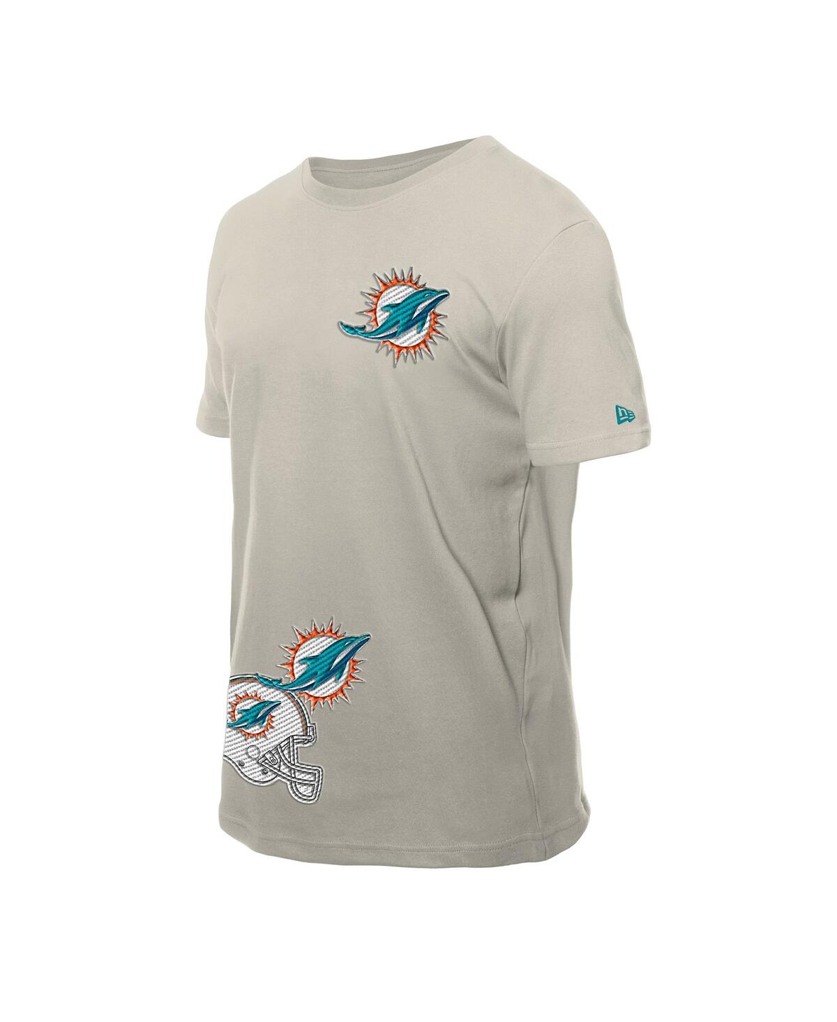 New Era Men's Light Beige Miami Dolphins Multi Patch T-shirt In Neutral
