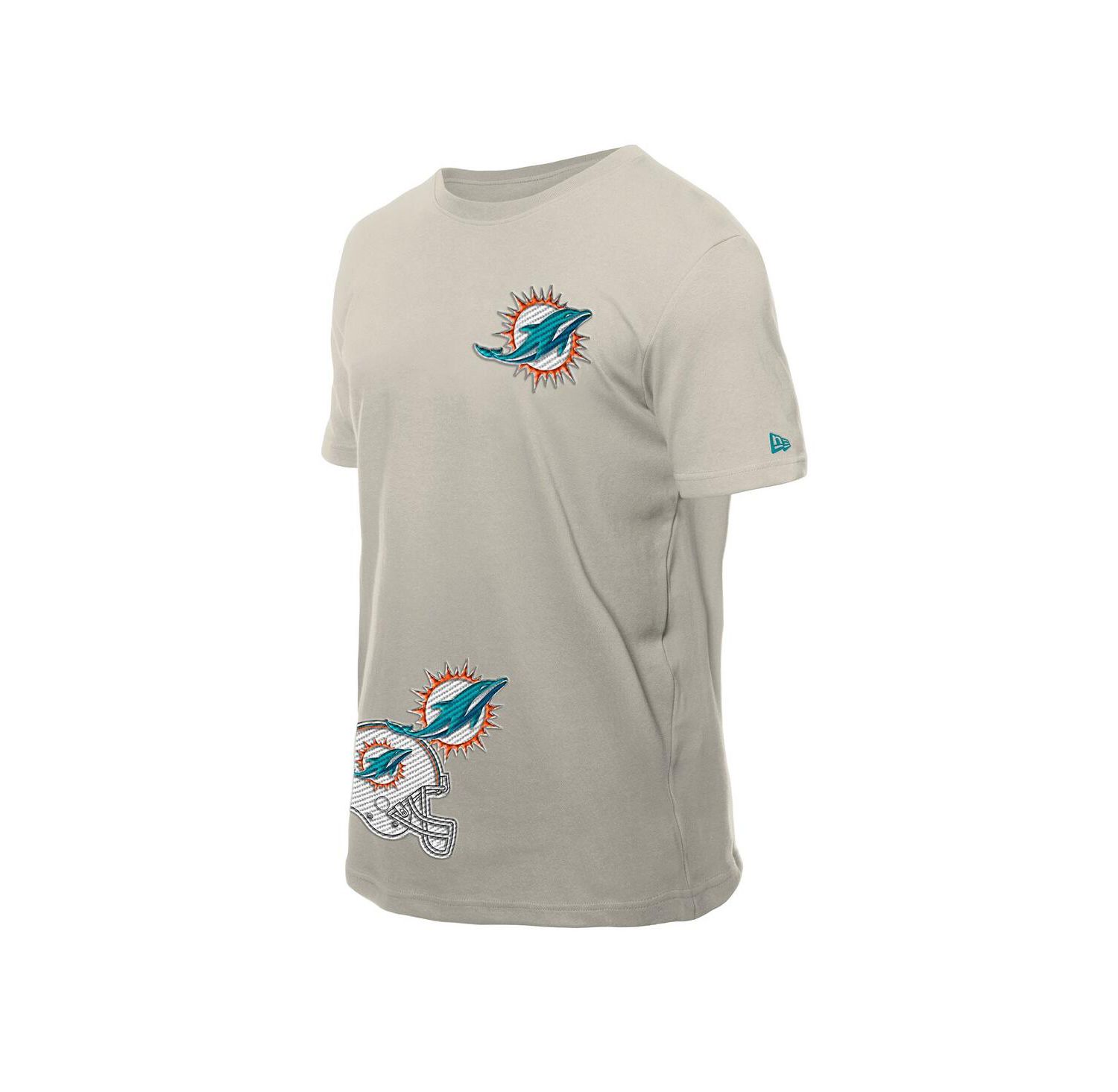 Men's Light Beige Miami Dolphins Multi Patch T-Shirt