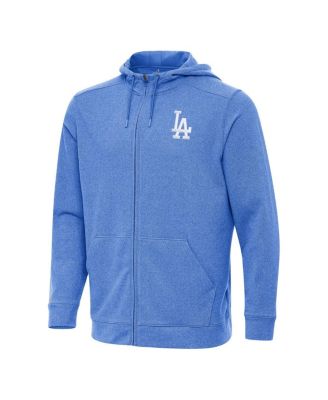 Antigua - Men's Heather Royal Los Angeles Dodgers Effortless Full-Zip Hooded Jacket