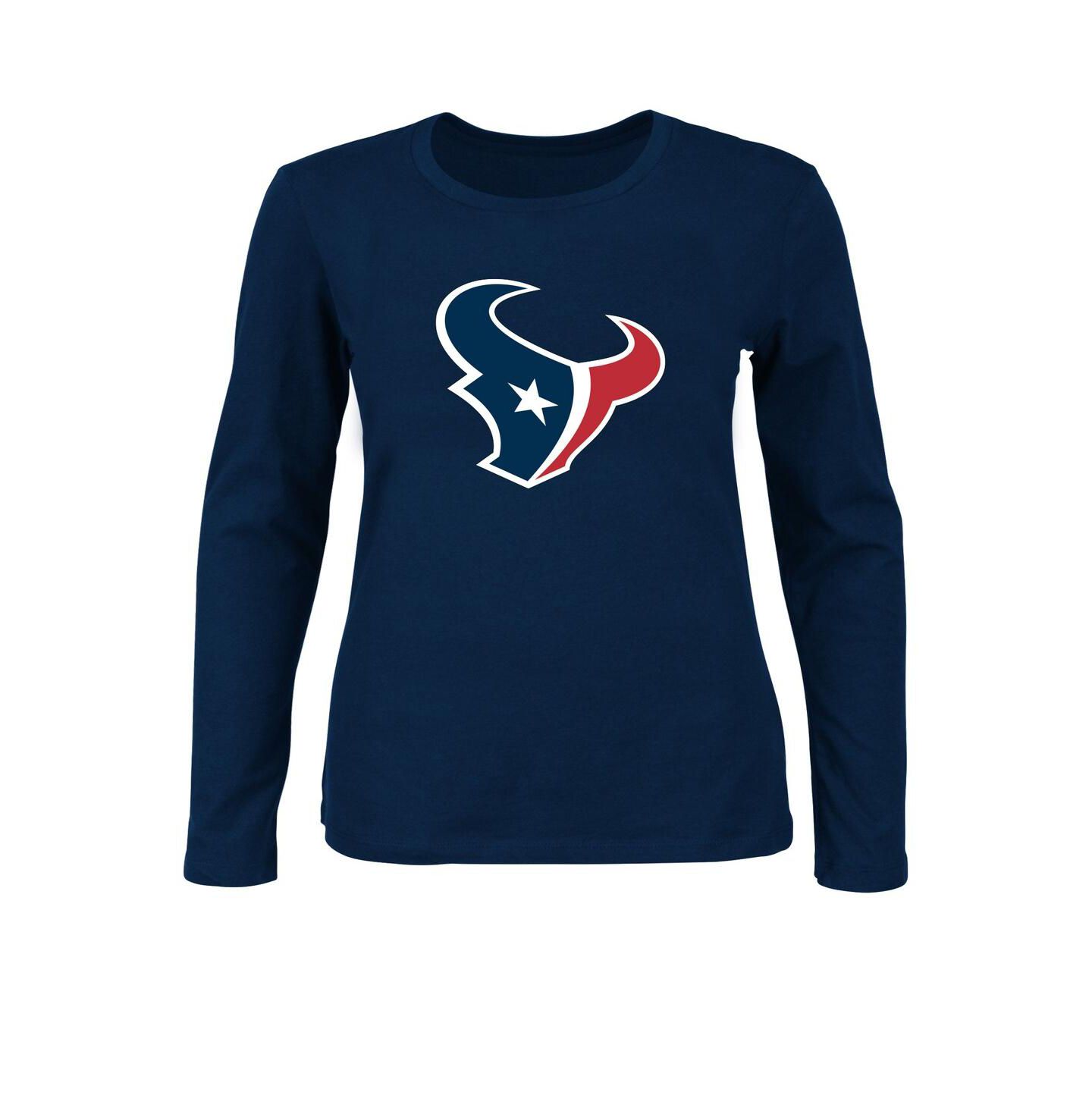 Женская футболка Fanatics Navy Houston Texans Plus Size Long Sleeve — фото 1