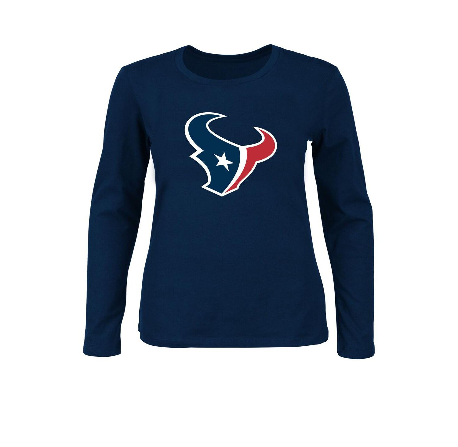 Women's Navy Houston Texans Plus Size Long Sleeve T-Shirt