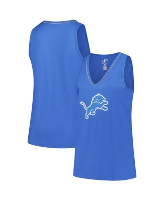 Logo Athletic - Women's Blue Detroit Lions Plus Size Stellar Win V-Neck Tank Top