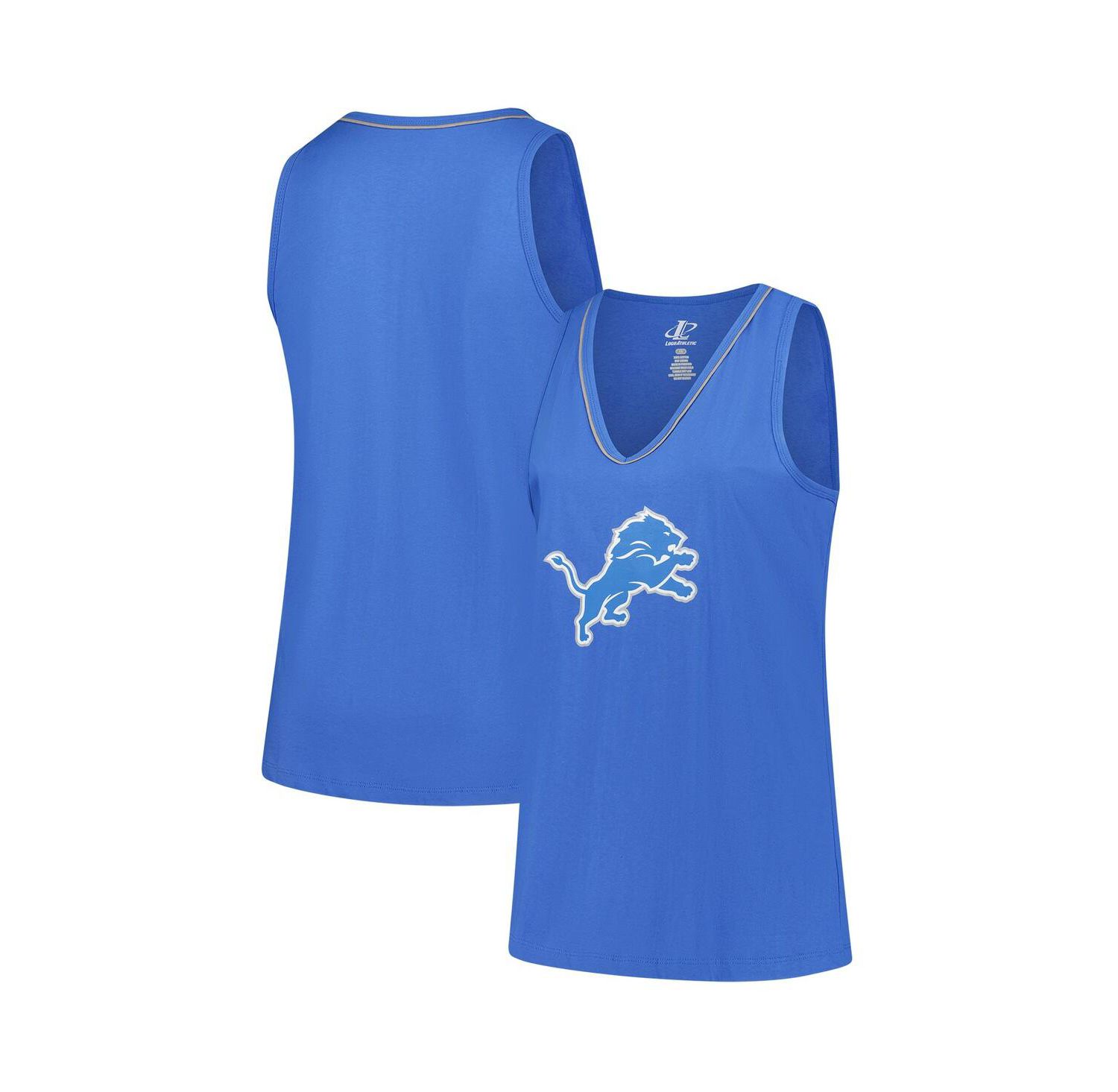 Women's Blue Detroit Lions Plus Size Stellar Win V-Neck Tank Top