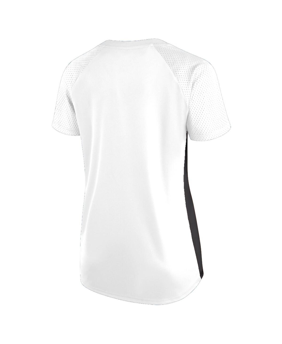 Fanatics Women's White New Orleans Saints Plus Size Glitter Lace-up V- Neck T-shirt In White