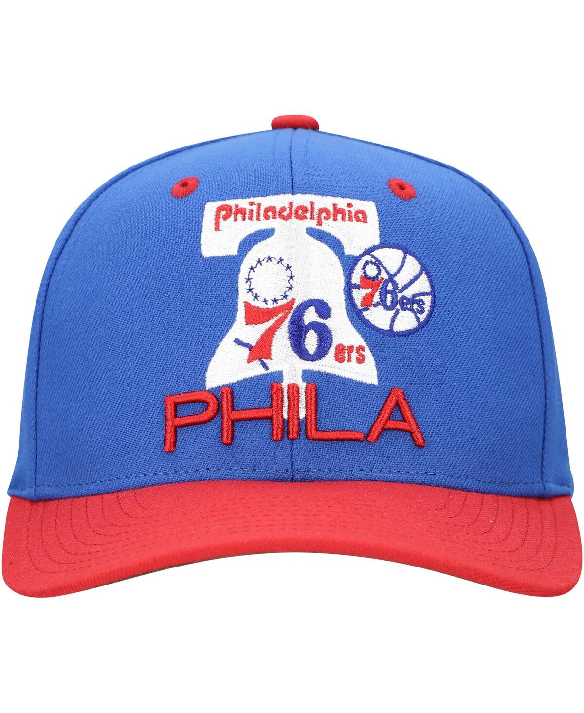 Mitchell & Ness Men's Royal Philadelphia 76ers All In 2.0 Pro Crown Snapback Hat In Blue