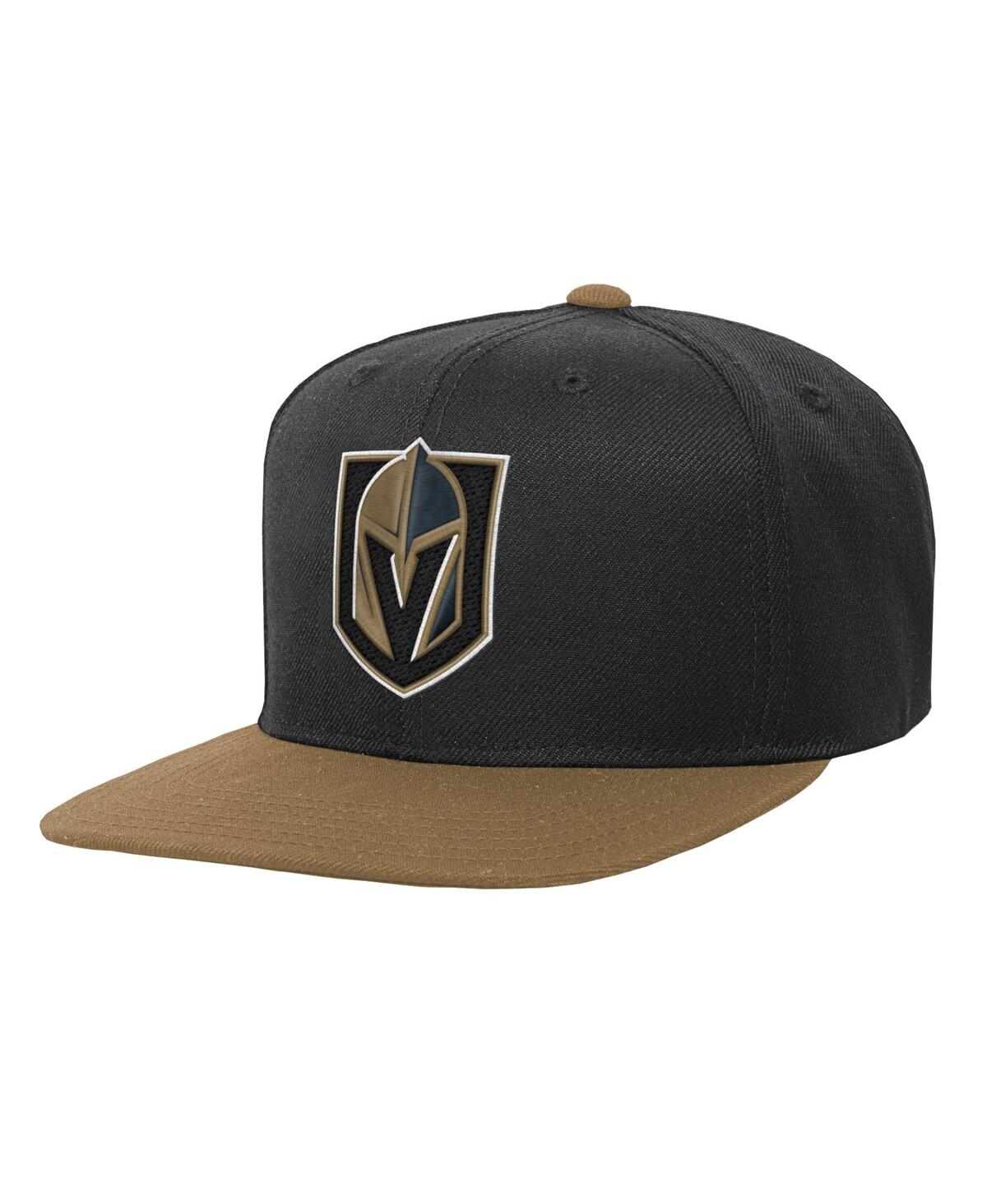 Mitchell & Ness Big Boys And Girls Black/gold Vegas Golden Knights Core Team Two-tone Snapback Hat In Brown