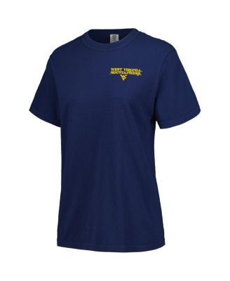 Women's Navy West Virginia Mountaineers Comfort Colors Checkered Mascot T-Shirt